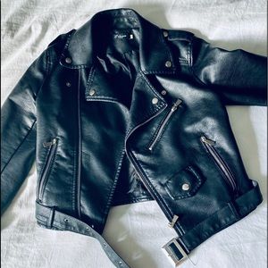 Vegan leather biker jacket